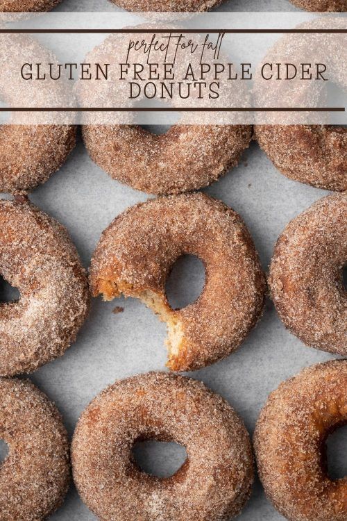 a box full of gluten free apple cider donuts with the title overlay