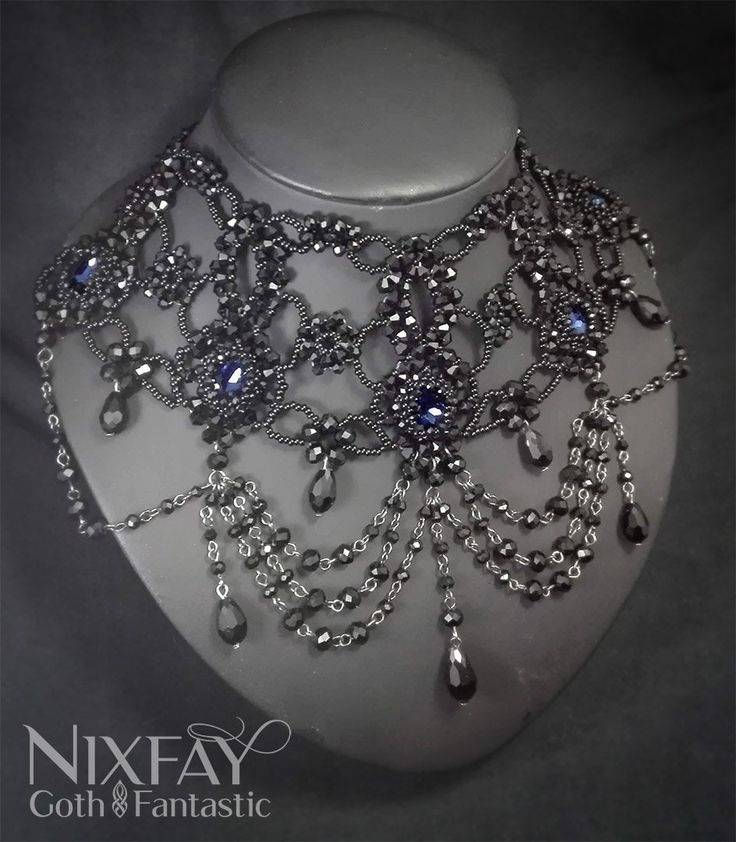 If you like unique, durable and shiny jewelry, this necklace is for you!  Each rhinestone is carefully bezelled by me, using Preciosa czech crystal beads, rondelles, bicones and a whole lot of love. I'm open to changes you might want to suggest, as the design is my own. Color of the stones can be customized as well as drops and type of closure, feel free to ask! This handmade statement necklace is also adjustable, featuring two clasps with extra chain for a better fit (you can adjust both the upper and lower segments depending on your needs) Medieval Bride, Ethereal Jewelry, Goth Victorian, Victorian Accessories, Handmade Statement Necklace, Shiny Jewelry, Goth Necklace, Victorian Necklace, Pretty Jewelry Necklaces