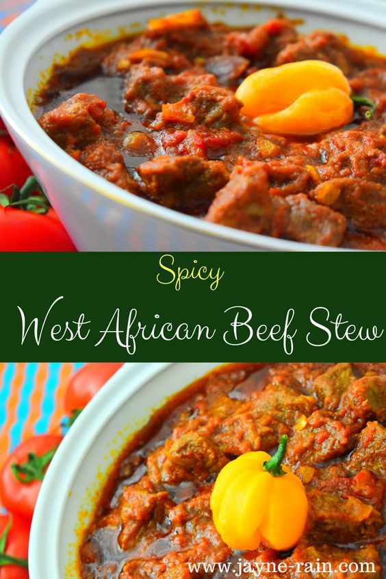 two bowls filled with beef stew and tomatoes