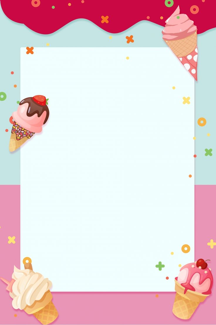 an ice cream cone and two scoops of ice cream on a pink background with stars