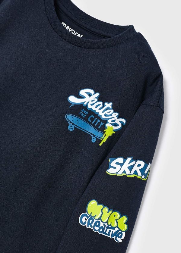 Boy long sleeved T-shirt Better Cotton Boys Summer Shirts, Boys Christmas Shirt, Kids Shirts Design, T Shirt Label, Boys Tshirt, Kids Sportswear, Full Sleeve Tshirt, Trendy Boy Outfits