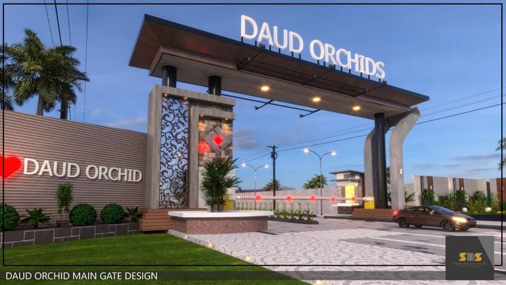 the front entrance to a building with a sign that says dalid orchids