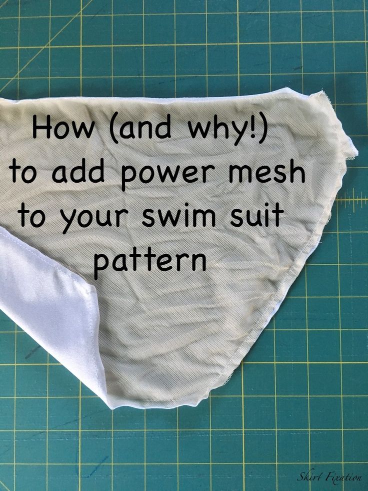 a piece of cloth with the words how and why to add power mesh to your swim suit pattern