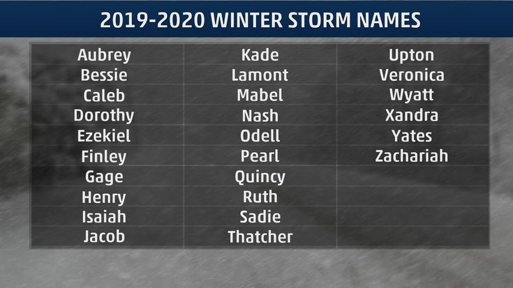 the winter storm names are shown in this screenshot from the video game, which features snow