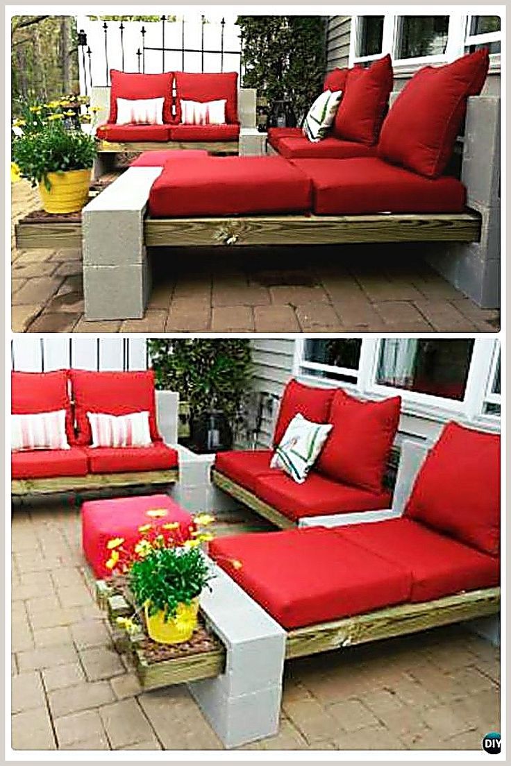 Patio Seating - The Smartest and Fastest Solution to Buy What You Need is From Amazon.com - Click to visit NOW! Cinder Block Furniture, Cinder Block Bench, Diy Deck Furniture, Compost Tumbler, Cinder Block Garden, Cinder Blocks, Diy Deck, Cinder Block, Pergola Patio