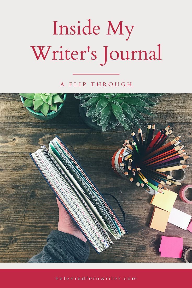 the cover of inside my writer's journal with pencils, books and other items