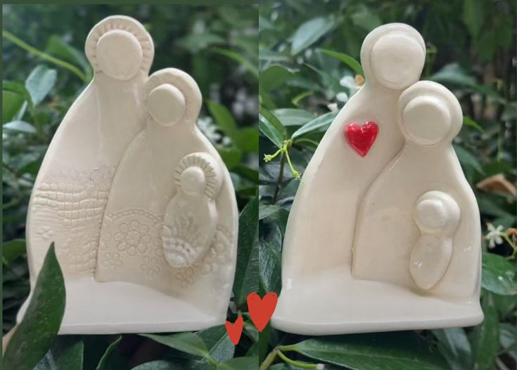 Clay Nativity, Art Haus, Clay Christmas Decorations, Ceramic Christmas Decorations, Cerámica Ideas, Play Clay, Pottery Handbuilding, Slab Pottery, Clay Vase