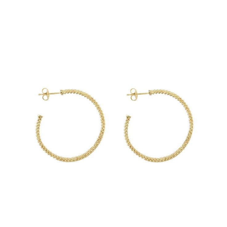 Beautifully detailed 18K gold Caviar beaded hoop earrings. Finished with 18K gold post backing. Gold Beaded Hoop Earrings, Handmade Yellow Gold Huggie Earrings, Timeless Hoop Earrings With Spring Ring Clasp, Elegant Handmade Yellow Gold Huggie Earrings, Timeless Yellow Gold Hoop Earrings, Elegant Hoop Earrings With Gold Beads, Small Hoop Gold Beaded Jewelry, Elegant Handmade Huggie Hoop Earrings, Handmade Elegant Hoop Huggie Earrings