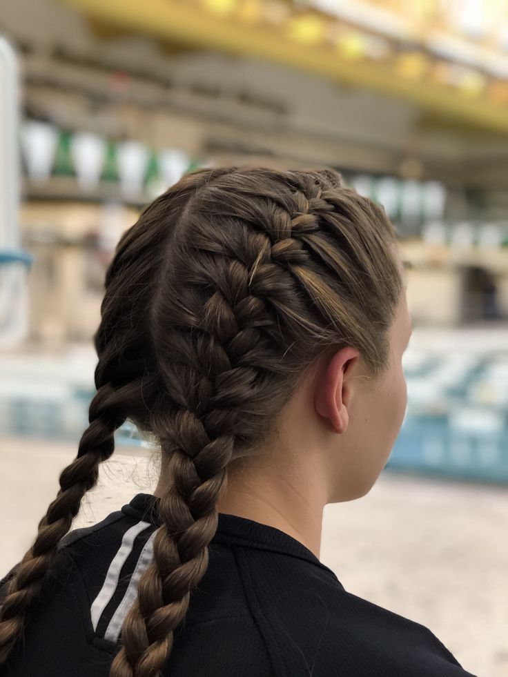 Cute Volleyball Hairstyles, Bentuk Alis, Tan Skin Blonde Hair, Luxy Hair, Sport Hair, Cute Braided Hairstyles, Braided Ponytail Hairstyles, Braids With Curls, Sports Hairstyles