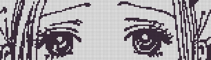 a cross stitch pattern with an image of a woman's face in black and white