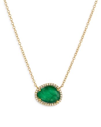 Zoe Lev 14K Yellow Gold Diamond & Emerald Pendant Necklace, 18 Elegant Green Necklaces Stamped 14k, Emerald Pendant Necklace, Emerald Necklace Pendant, Necklaces Gold, Emerald Pendant, Gemstone Necklace Pendant, Gold Pendant Necklace, Green Gold, Gemstone Pendant