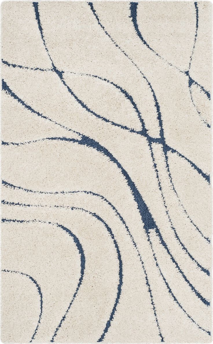 Safavieh Shag SG471 Cream/Blue Area Rug main image Carpet Texture, Shag Carpet, Safavieh Rug, Contemporary Room, Abstract Waves, Vine Design, Cream Rug, Shag Area Rug, Blue Ivory