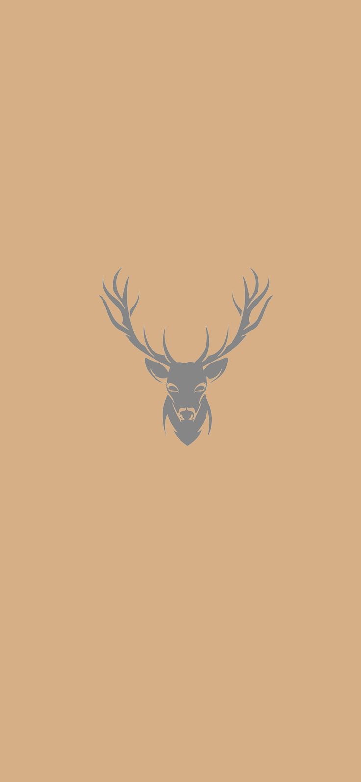 a deer's head with antlers is shown in the middle of a brown background