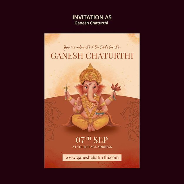 PSD ganesh chaturthi template design | Premium Psd #Freepik #psd #vertical #information-poster #design-poster #poster-template Ganesh Chaturthi Template, Information Poster, Ganesh Chaturthi, Poster Poster, Youre Invited, Poster Template, Graphic Resources, Poster Design, Template Design