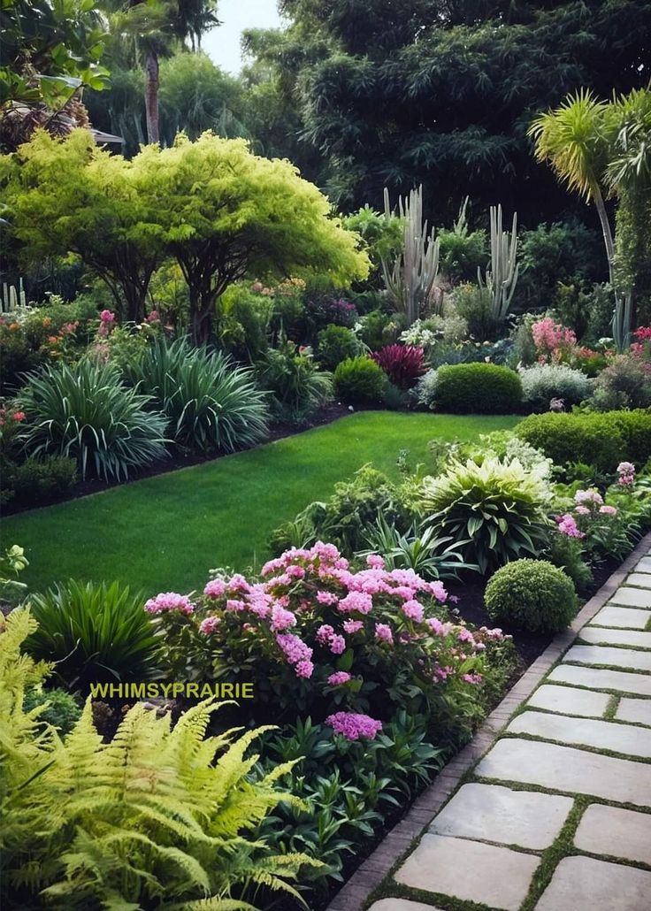 a garden with lots of plants and flowers