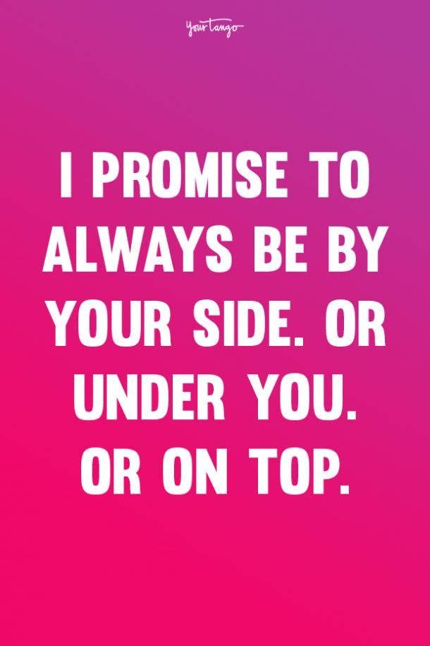 a pink background with the words i promise to always be by your side or under you