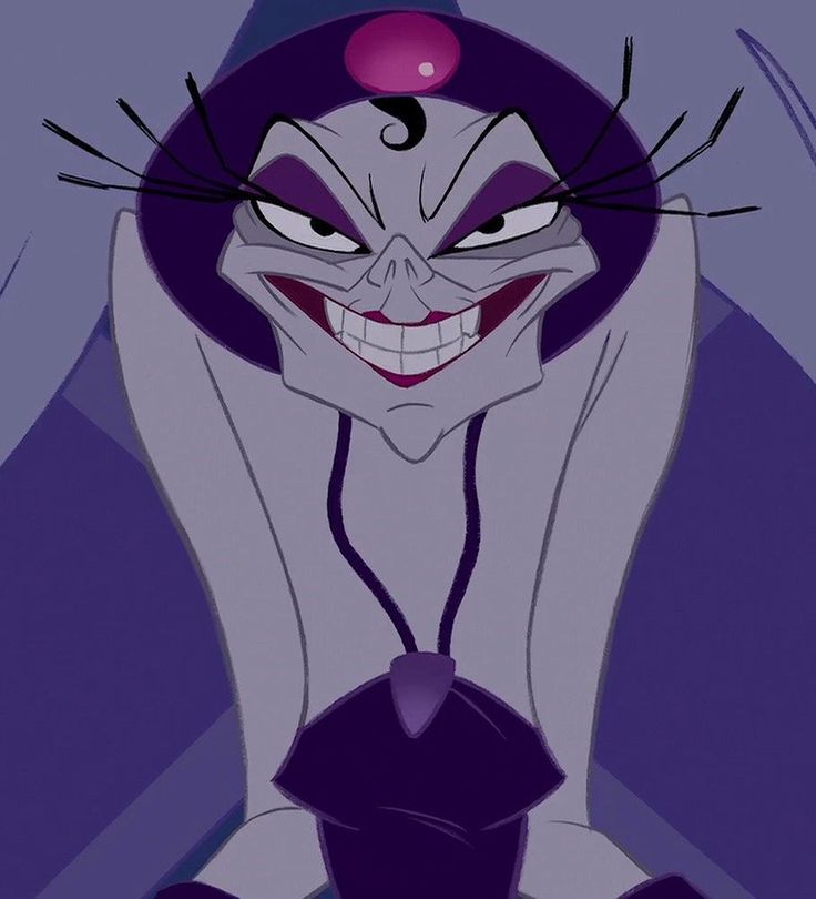 the evil queen from disney's maleficents with purple hair and big eyes