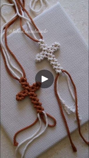 the video shows how to make an ornament out of rope and yarns