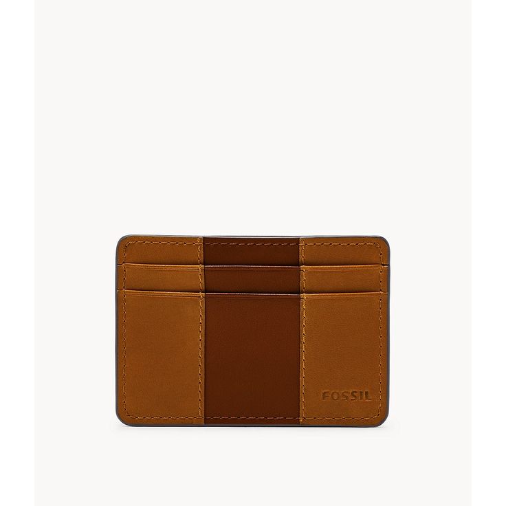 This leather card case features 1 ID window and 3 credit card slots. Fossil leather products support responsible manufacturing via the Leather Working Group. Pvc Trim, Brown Wallet, Leather Card Case, Wallet Men, Card Case, Card Slots, Fossil, Slots, Fashion Bags