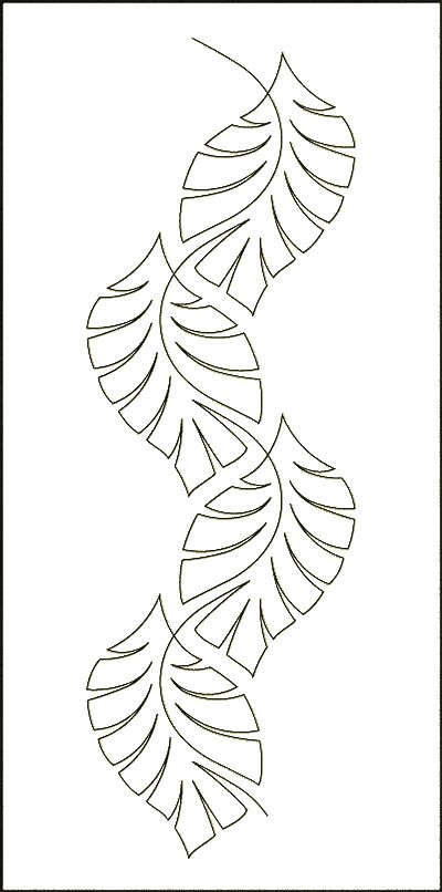 a black and white drawing of a plant with leaves in the shape of a spiral