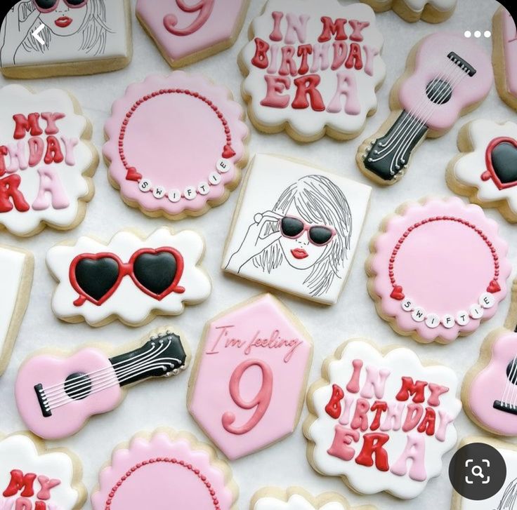 some decorated cookies are on a table