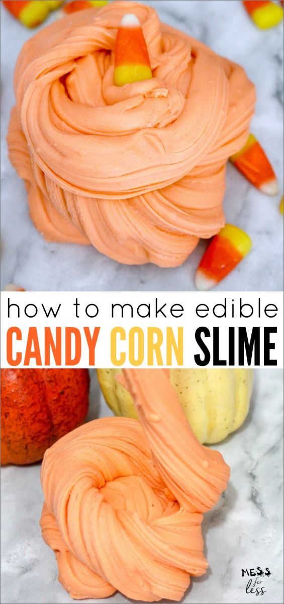 how to make edible candy corn slime for halloween or any time of the year