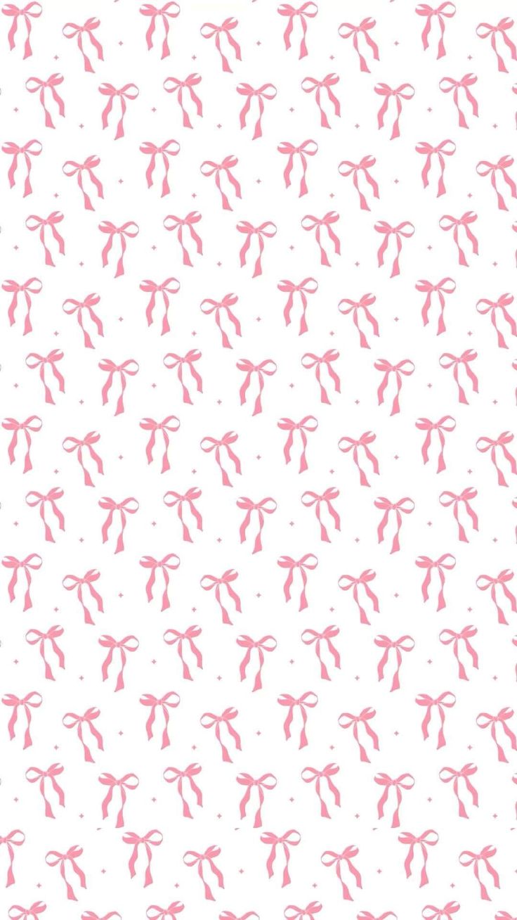 pink bows on white fabric with dots and lines in the background, seamless pattern