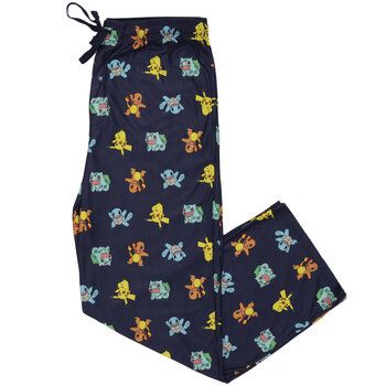 Catch all the Z's in these Pokemon Pajama Pants. These polyester pants come in a dark blue color with an allover pattern of Pokemon. A drawstring makes it simple to adjust the waist. Rest easy with friends like Pikachu, Charmander, Squirtle, and Bulbasaur nearby! Details: 	 Size: L/XL 	 Inseam: 36" - 42" 	 Content: 100% Polyester 	 Care: Machine Wash, Cold, With Like Colors; Non-Chlorine Bleach When Needed; Tumble Dry, Low; Cool Iron If Needed; Do Not Dry Clean *No discounts may be applied to "y Pokemon Pants, Squirtle And Bulbasaur, Pokemon Pajamas, Pokemon A, Scene Clothes, Luxury Stuff, Pokemon Clothes, Scene Outfits, Pokemon Stuff