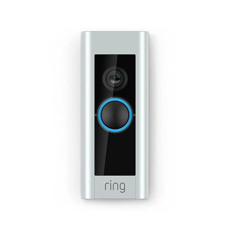 the ring video door phone is on display