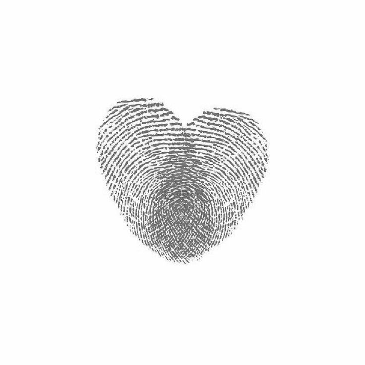 a fingerprint in the shape of a heart