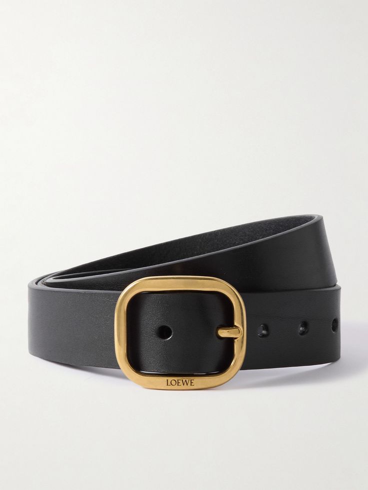 Loewe's belt is defined by the rounded gold-tone buckle – look closer and you'll notice it's subtly etched with the label's logo. It's been crafted in Spain from smooth leather and has an elegant slim profile. Loewe Belt, Denim Flats, Women Belt, Eyewear Shop, Flat Dress Shoes, Belt Women, Belt Leather, Look Older, Fashion Mistakes