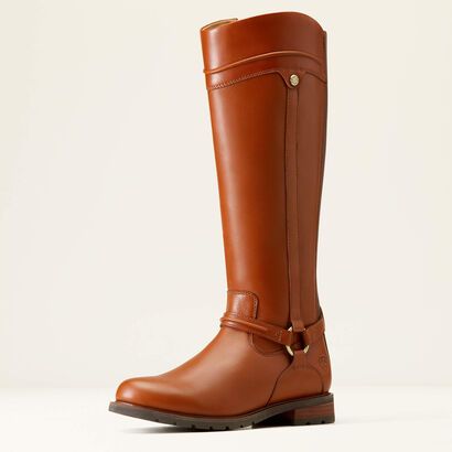 Scarlet Waterproof Boot Brown Rain Boots With Round Toe For Fall, Brown Round Toe Rain Boots For Fall, Wide Calf Moto Boots For Fall Outdoor Activities, Wide Calf Boots For Fall Outdoor Activities, Wide Calf Moto Boots For Outdoor Fall, Classic Weatherproof Ankle Boots, Classic Weatherproof Waterproof Boots With Round Toe, Classic Weatherproof Boots For Outdoor, Classic Weatherproof Ankle Waterproof Boots