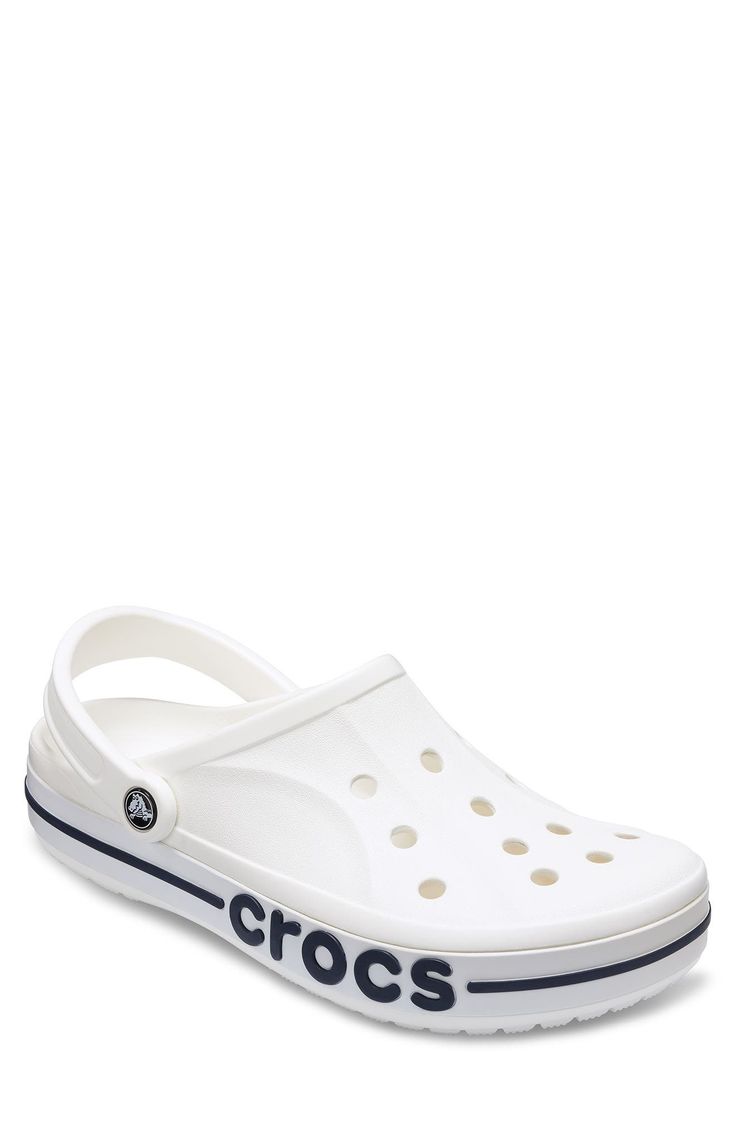 The Bayaband clog is a contemporary footwear staple that offers ultimate comfort with every wear. Slip-on Contoured footbed Round toe Slingback Synthetic upper and sole Imported Comfortable White Mules With Rubber Sole, Casual White Clogs With Removable Insole, White Comfortable Clogs With Arch Support, White Closed Toe Clogs With Arch Support, White Mules With Rubber Sole For Beach, Casual White Synthetic Mules, White Synthetic Clogs With Removable Insole, White Slip-on Mules, White Slip-resistant Clogs For The Beach