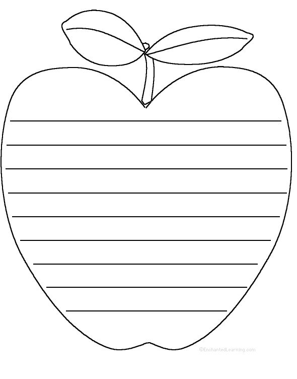 an apple with lines and leaves on the side, as if it were written in handwriting