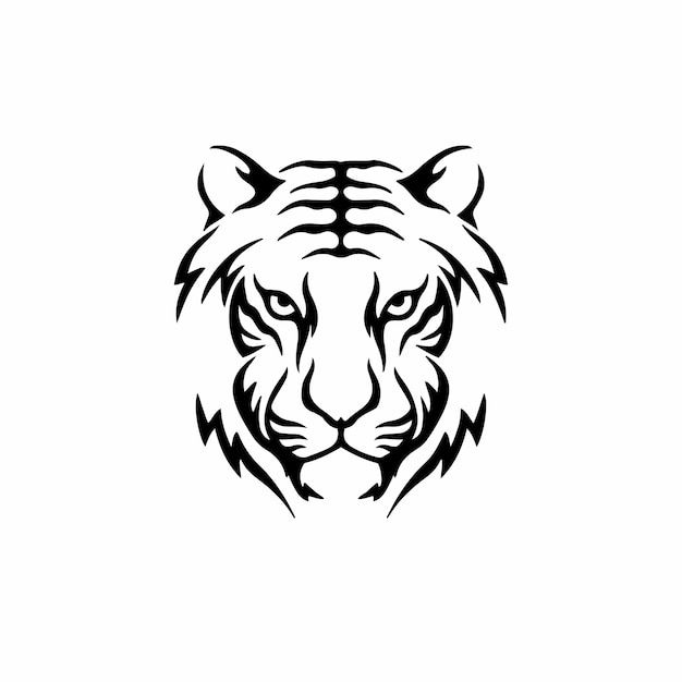 the head of a tiger on a white background