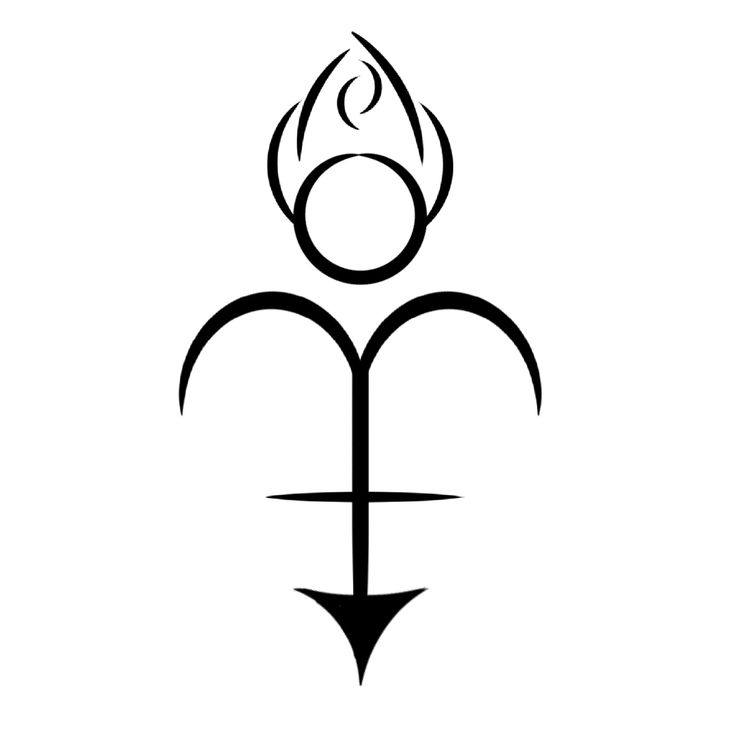 a black and white image of a person with a flame on it's head