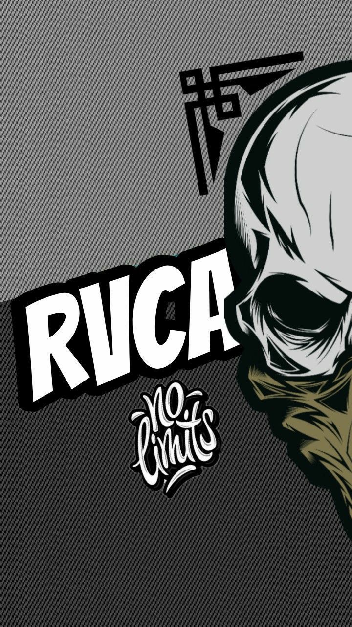 an image of a skull with the word rvca on it's face and head