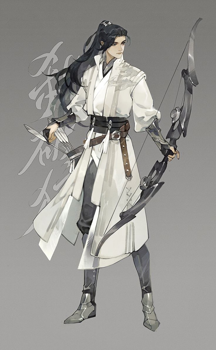 an anime character holding a bow and arrow