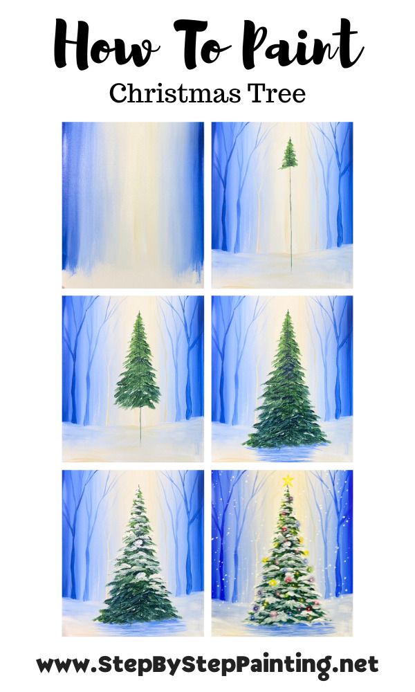 how to paint christmas trees with step by step instructions