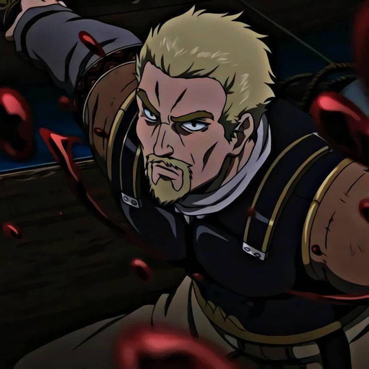 an animated man with blonde hair and blue eyes holding his arms out in front of him