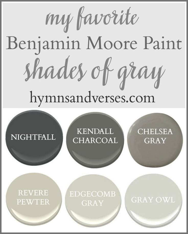 gray paint colors with the words my favorite behann more paint shades of gray