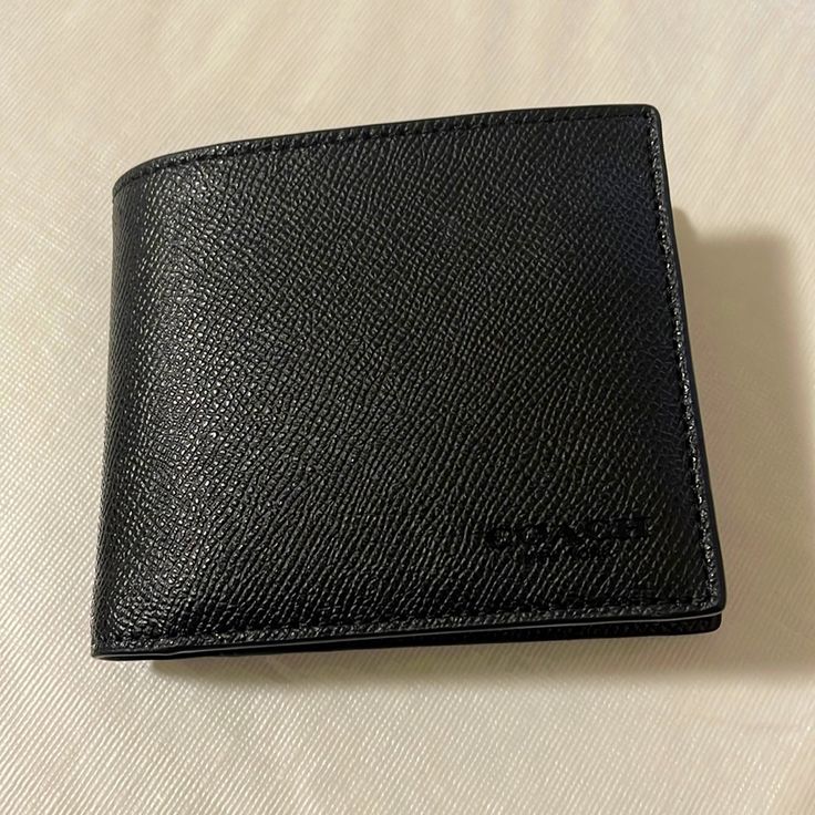 Coach Black Mens Wallet Brand New Coach Wallet Men, Coach Men, New York Mens, Brown Wallet, Mens Wallet, Id Wallet, Coach New York, Bags Coach, Black Leather Wallet