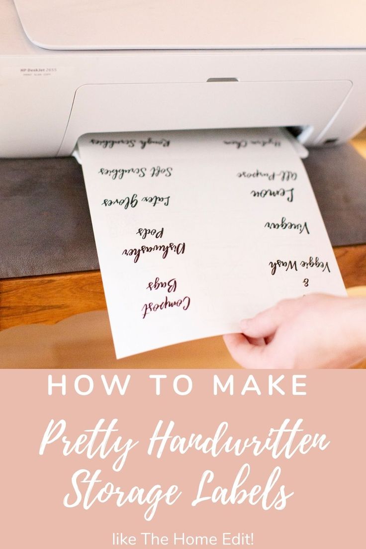 how to make pretty handwritten storage labels like the home edit on an epson printer