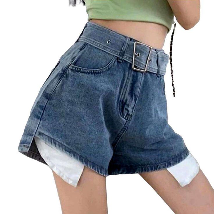 Bring out the urbane-inspired look of your summer wardrobe with our 2023 Summer Collection Inside Out Pocket Denim Shorts! With a high-waisted silhouette. wide-leg cut. and rock-washed finish. it's the perfect combination of couture trend and vintage charm. Plus. the front zipper and button closure ensures a snug. secure shape.Make a Statement Street Style: Show off your laid-back-inspired mode with these chic denim shorts. perfect for any season. Wide-Leg Cut: Flaunt a high-waisted silhouette. Trendy Bottoms With Built-in Shorts, Trendy Short Jean Shorts With Belt Loops, Trendy High Rise Shorts With Pockets, Trendy Cotton Jeans With Built-in Shorts, Summer Streetwear Shorts With Belt Loops, Summer High-waisted Jean Shorts With Belt Loops, Trendy High-waisted Shorts With Pockets, Trendy Mid-rise Summer Bottoms, Summer Short Length Jeans With Pockets