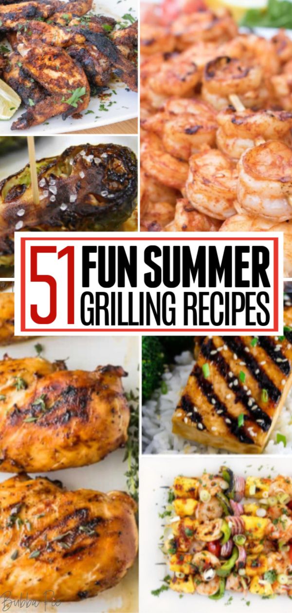 grilling recipes for summer with text overlay