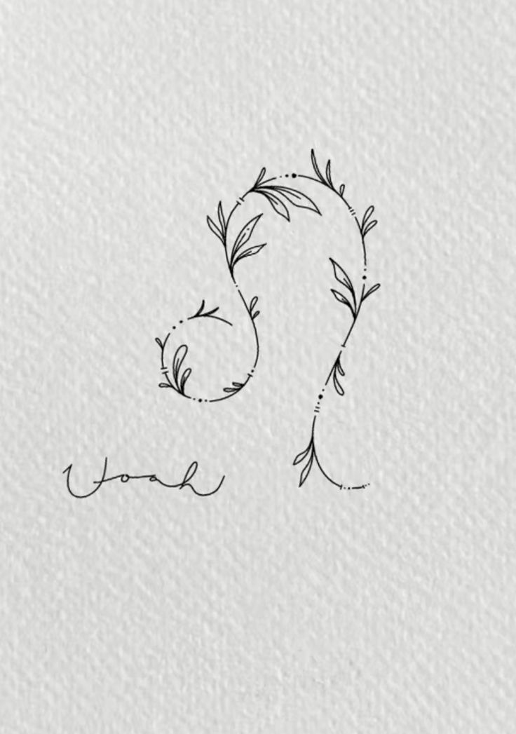 the letter j is made up of branches and leaves, which are drawn in ink