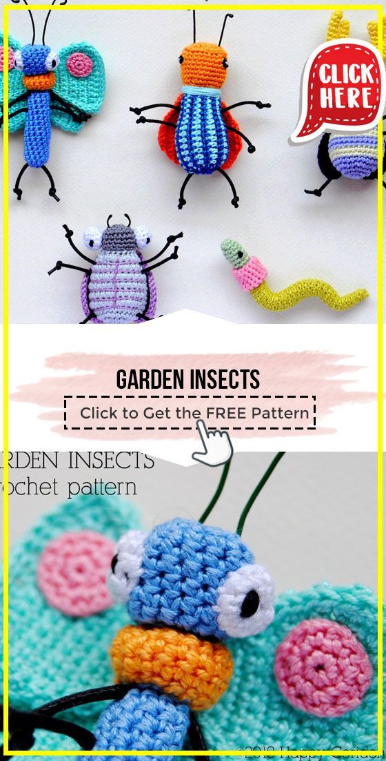 crochet insect patterns and instructions to make them look like they are in the garden