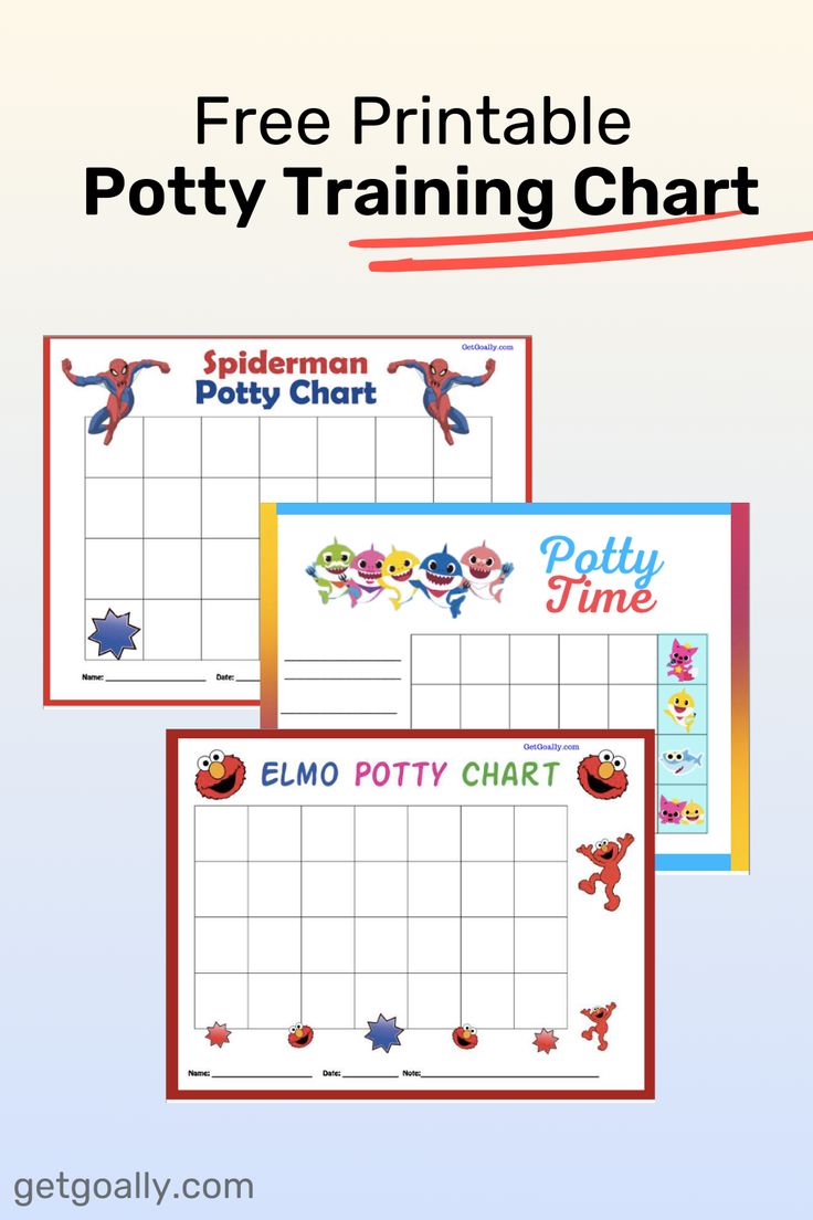 the free printable potty training chart for kids is shown in three different colors