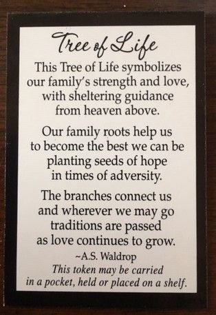 a poem written in black ink on white paper with words describing the tree of life