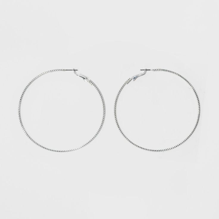 Textured Hoop Earrings - A New Day Chic Small Hoop Earrings For Spring, Modern Metal Hoop Earrings For Summer, Chic Hoop Earrings For Everyday Spring Wear, Chic Everyday Hoop Earrings For Spring, Chic Metal Hoop Earrings For Summer, Spring Hoop Earrings For Everyday, Chic Silver Hoop Earrings For Summer, Chic Everyday Hoop Earrings For Summer, Elegant Everyday Spring Hoop Earrings